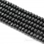 ЧЁРНЫЙ АГАТ рондель 10 : 6мм, полная нить(65 бусин)