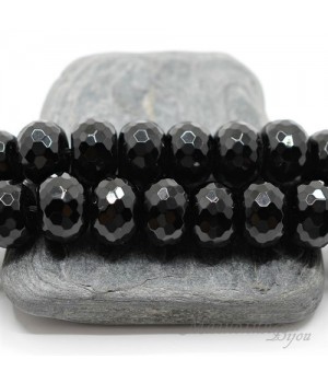 ЧЁРНЫЙ АГАТ рондель 14 : 10мм, 2 штуки