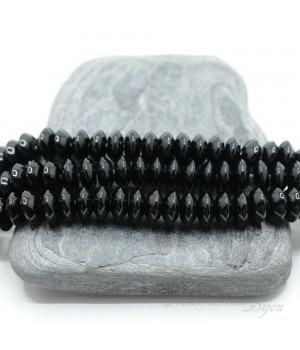 Чёрный агат рондель 8 : 4мм, 10 штук