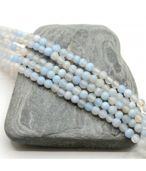 Голубой агат(сапфирин), 4мм, 20 штук