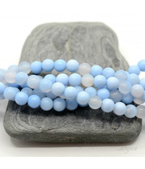 Голубой агат(сапфирин), 6мм, 10 штук