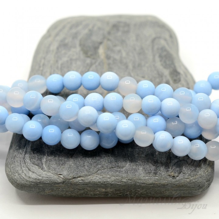 Голубой агат(сапфирин), 6мм, 10 штук