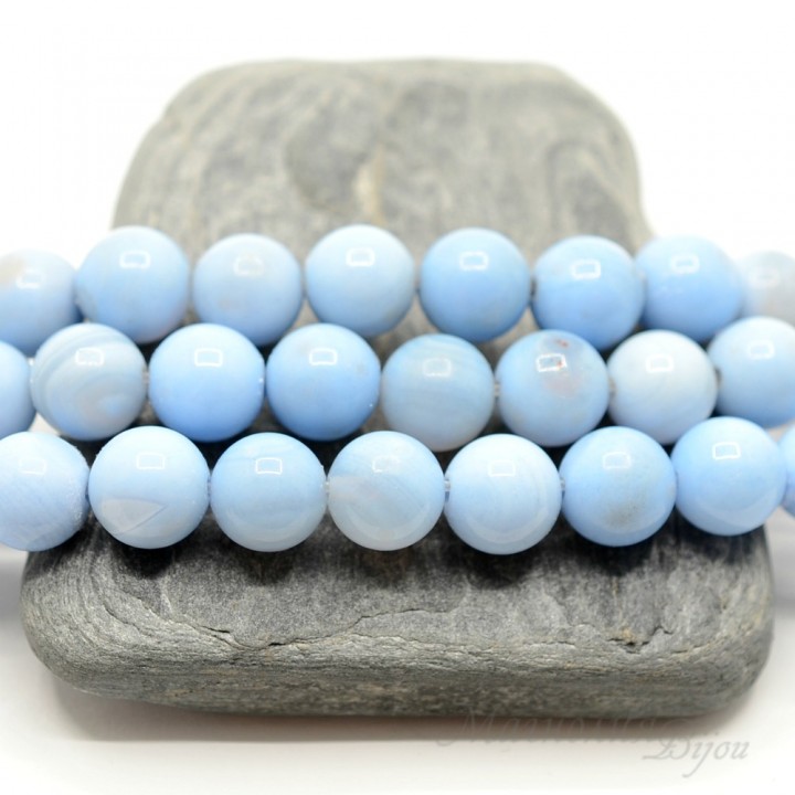 Голубой агат(сапфирин), 10мм, 5 штук