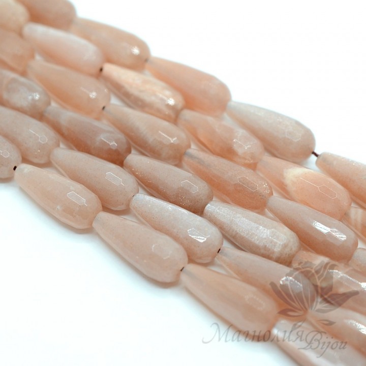 Солнечный камень, граненая капля, полная нить(19-20 штук)