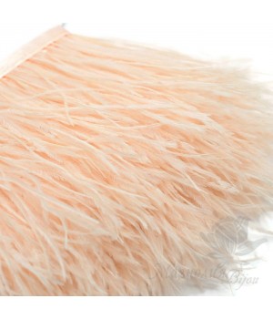 Перья страуса на ленте Champagne, 10см