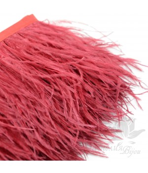 Перья страуса на ленте  Burgundy, 10см