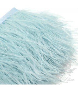 Перья страуса на ленте  Light Blue, 10см