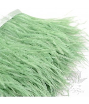 Перья страуса на ленте  Light Green, 10см