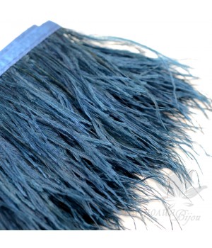 Перья страуса на ленте Navy Blue, 10см