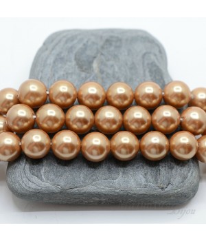 Жемчуг Майорка, темно-золотистый 10мм, 5 штук