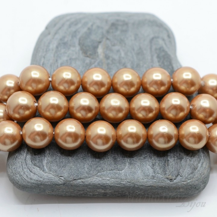 Жемчуг Майорка, темно-золотистый 10мм, 5 штук