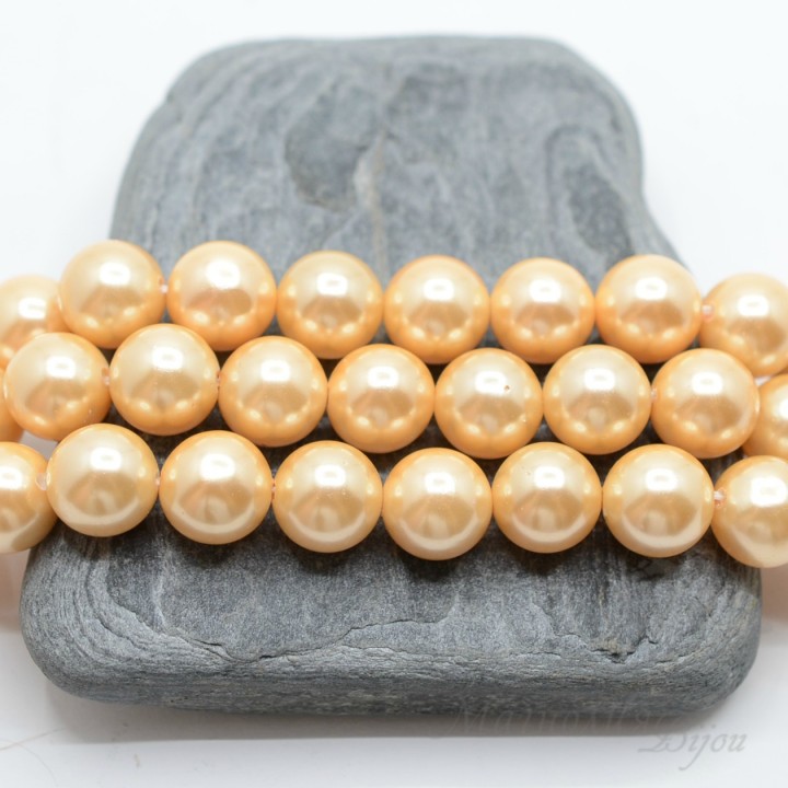 Жемчуг Майорка, золотистый 10мм, 5 штук