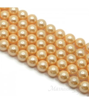 Жемчуг Майорка, золотистый 10мм, полная нить(40 бусин)