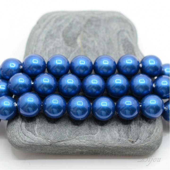 Жемчуг Майорка, королевский синий 10мм, 5 штук