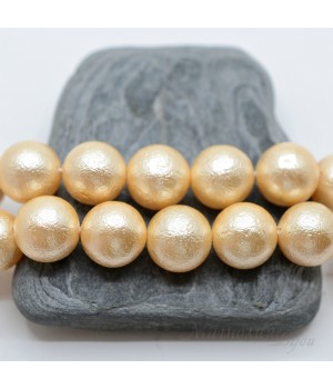 Жемчуг Майорка золотистый фактурный 14мм, 2 штуки Жемчуг Майорка золотистый фактурный 14мм, 2 штуки