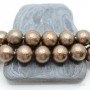 Жемчуг Майорка кофейный фактурный 14мм, 2 штуки