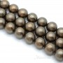 Жемчуг Майорка кофейный фактурный 14мм, полная нить(28 бусин)