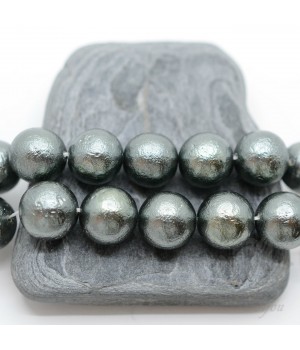 Жемчуг Майорка темно-серый фактурный 14мм, 2 штуки Жемчуг Майорка темно-серый фактурный 14мм, 2 штуки