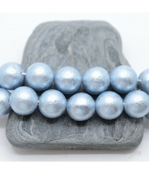 Жемчуг Майорка голубой фактурный 14мм, 2 штуки Жемчуг Майорка голубой фактурный 14мм, 2 штуки