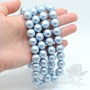 Жемчуг Майорка голубой фактурный 14мм, 2 штуки