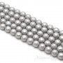 ЖЕМЧУГ Майорка, граненый 8мм, цвет "light grey", полная нить(50 бусин)