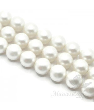 Жемчуг Майорка, белый 14мм, полная нить(28 бусин)