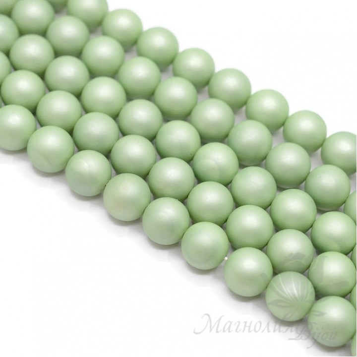 Жемчуг Майорка, фисташковый 10мм, полная нить(40 бусин)