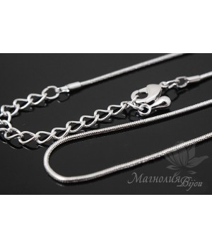 ГОТОВАЯ ЦЕПОЧКА "Змейка", родиевое покрытие