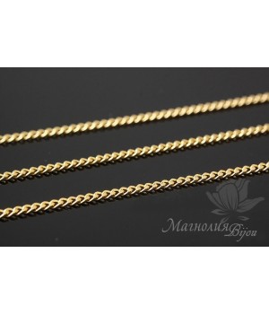 Цепочка "Панцирная 0.4 : 1.2мм" 50см, позолота 16 карат