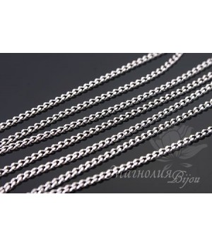 Цепочка «Панцирная 0.4 : 1.2мм» 50см, родиевое покрытие