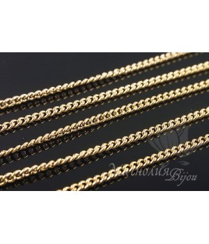 Цепочка «Панцирная 0,5 : 1,8мм» 50 см, позолота 16 карат