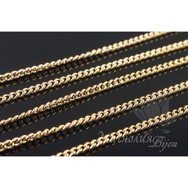 Цепочка «Панцирная 0,5 : 1,8мм» 50 см, позолота 16 карат