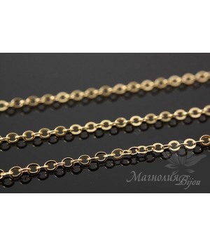 Цепочка "Якорная 1,5 : 2мм" 50см, позолота 16 карат