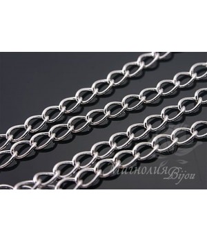 ЦЕПОЧКА «Ромбо» 50 см, родиевое покрытие