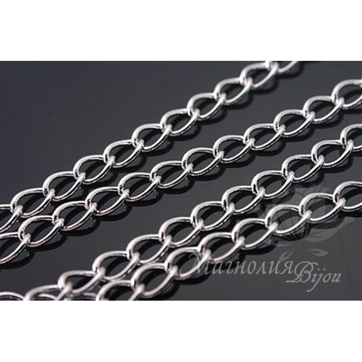ЦЕПОЧКА «Ромбо» 50 см, родиевое покрытие