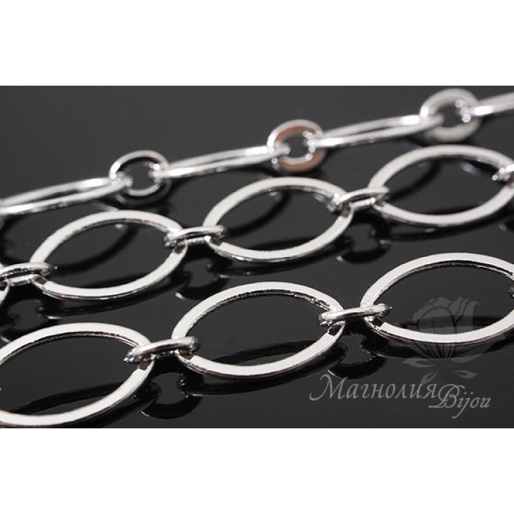 ЦЕПОЧКА "Комбо" 50см, родиевое покрытие