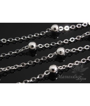 ЦЕПОЧКА "Сатурно 3,5мм" 50см, родиевое покрытие