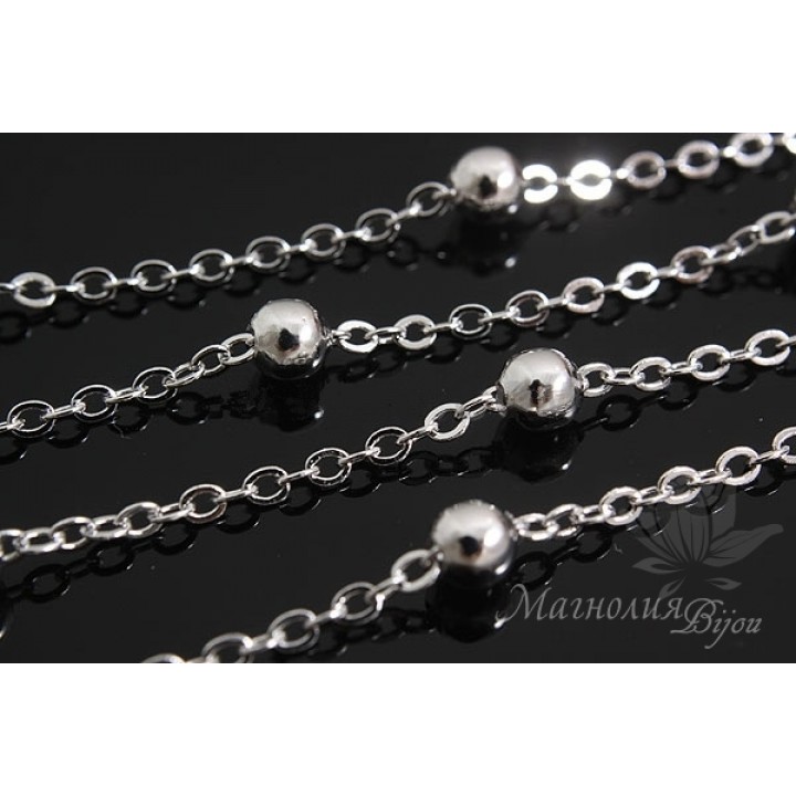 ЦЕПОЧКА "Сатурно 3,5мм" 50см, родиевое покрытие