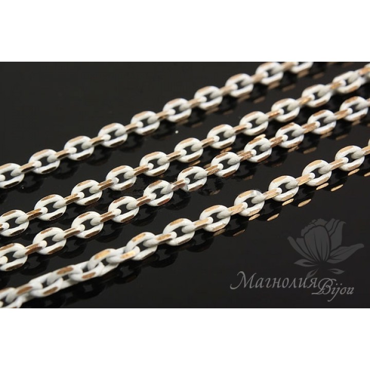 ЦЕПОЧКА "Золото на белом" 50см, позолота 16 карат