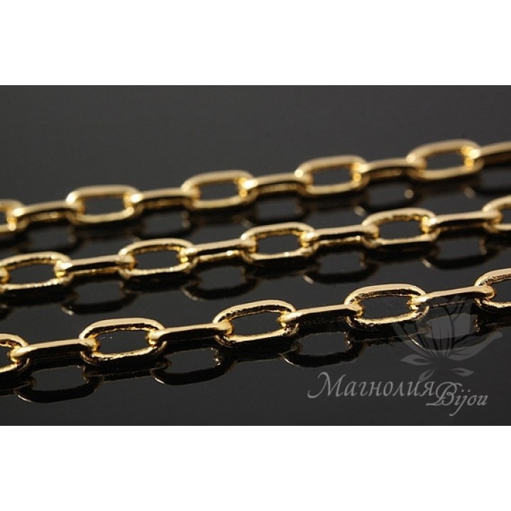 Цепочка "Графика" 50см, позолота 16 карат