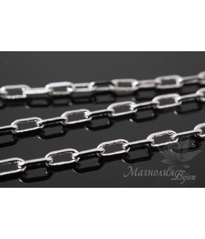 Цепочка "Графика" 50см, родиевое покрытие