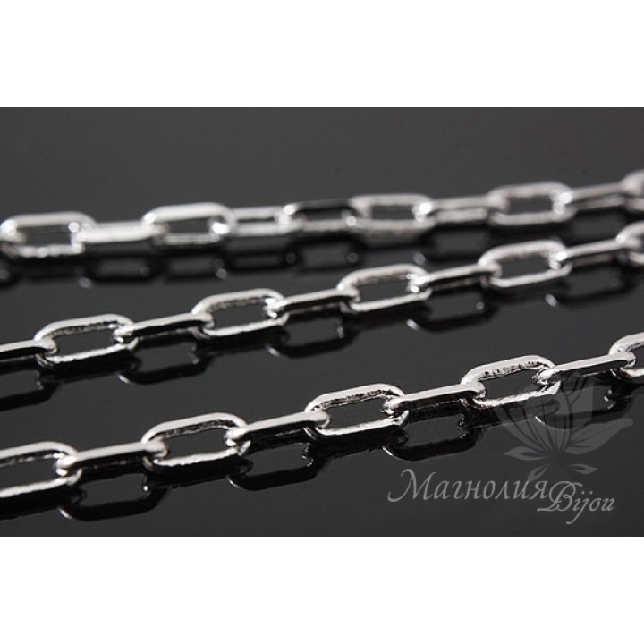 Цепочка "Графика" 50см, родиевое покрытие