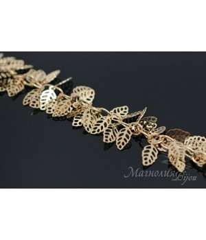 ЦЕПОЧКА с подвесками "Мини-листик", позолота 16 карат