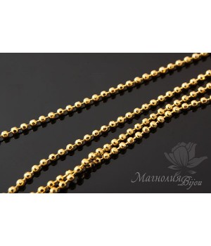 Цепочка "Перлина" 50см, позолота 16 карат