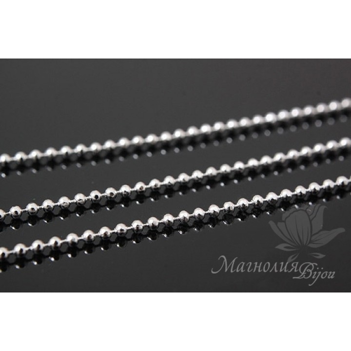 Цепочка "Перлина" 50см, родиевое покрытие