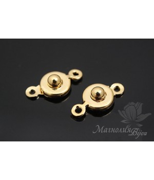 Замочек-кнопка, позолота 16 карат