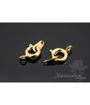 Замочек-колечко базовый 6мм с петелькой, позолота 14 карат