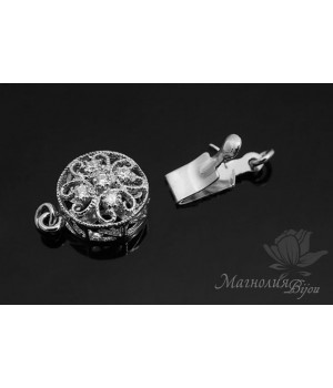 Замочек "Маркиза", родиевое покрытие