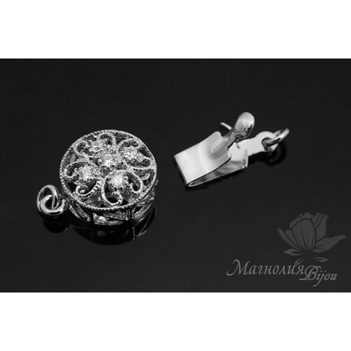 Замочек "Маркиза", родиевое покрытие