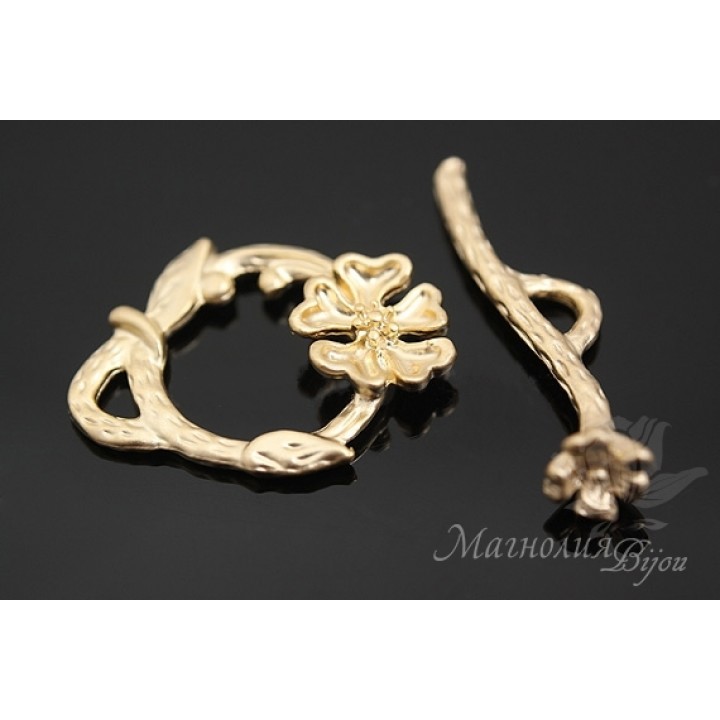 Тогл "Flower", позолота 14 карат
